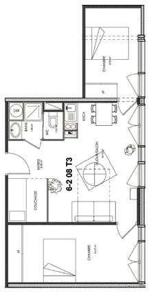 2-bed example, sleeps 7